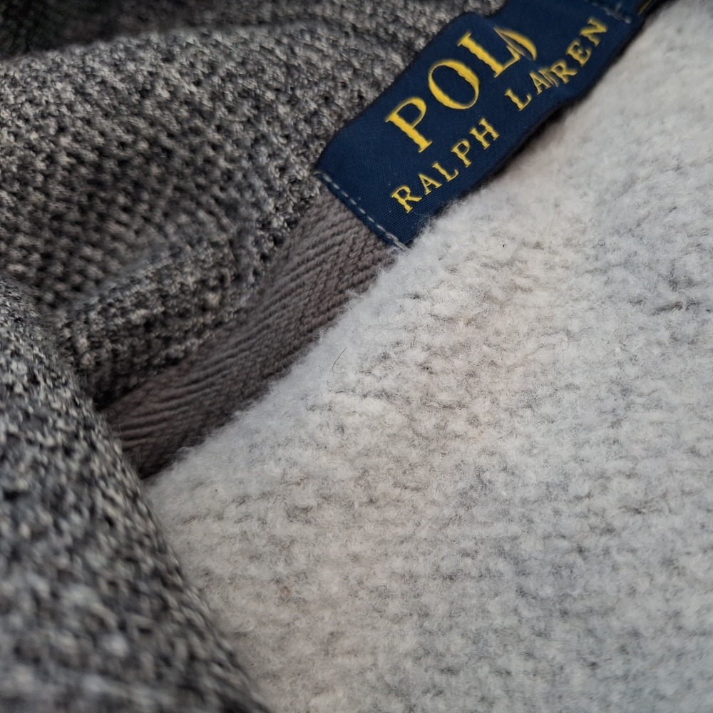 Polo Ralph Lauren Thick Zip Up Hoodie Mens XL Jacket Gray Waffle Knit Hood - Picture 6 of 16